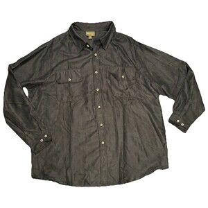 Boulder Creek Shirt Mens 2XL Tall Black Sueded Pockets Long Sleeve Button-Up